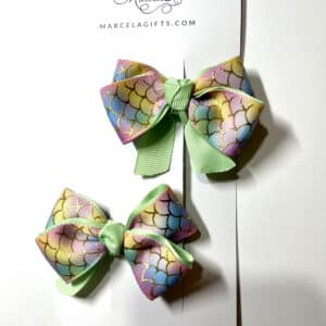 Baby-Hair-Clips-Mermaid-Print-Grosgrain-Ribbon-HAIR-BAC-MER
