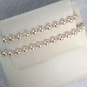 Mother-Daughter-Bracelet-Set-White-Pearls-Pink-Bugle-Beads-Set-MC-8-PNK