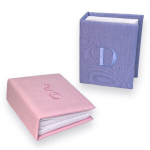 Small Hardbound Photo Album in Micro Striped Cotton