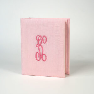 Small Hardbound Photo Album in Micro Striped Cotton