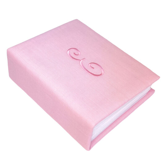 Small Hardbound Photo Album in Micro Striped Cotton
