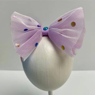 Matching Lilac Tutu - Rainbow with Dots Jersey Headband