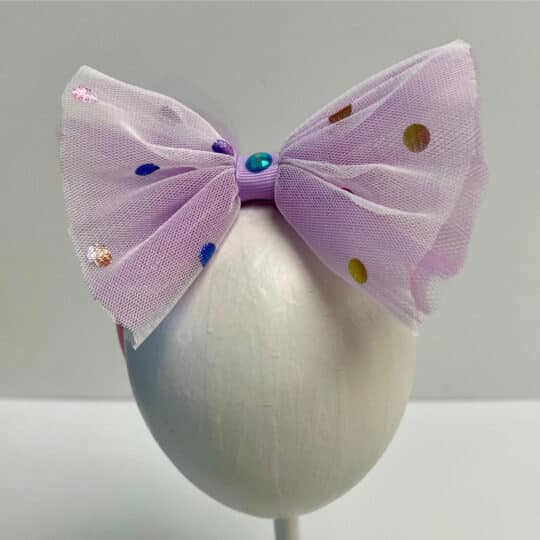 Matching Lilac Tutu - Rainbow with Dots Jersey Headband