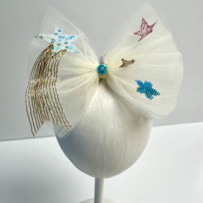 Matching Gold Tutu - Multicolor Stars Jersey Headband