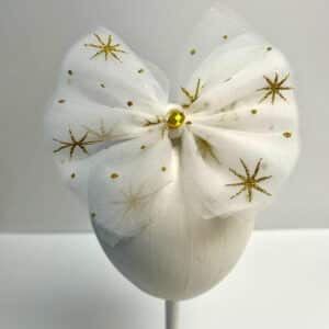 Matching White Tutu - Gold Stars Jersey Headband