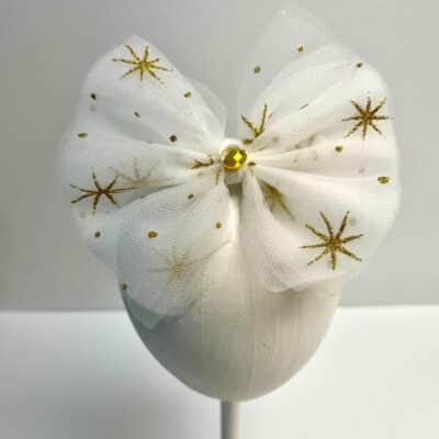 Matching White Tutu - Gold Stars Jersey Headband