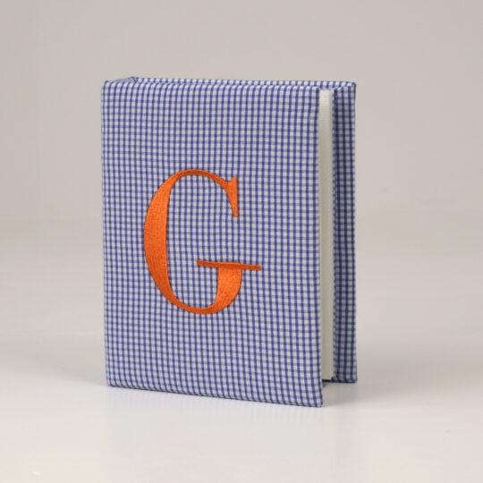Small Photo Album Seersucker Check Bodoni-Orange-Thread-AHB7-SCH-RYL