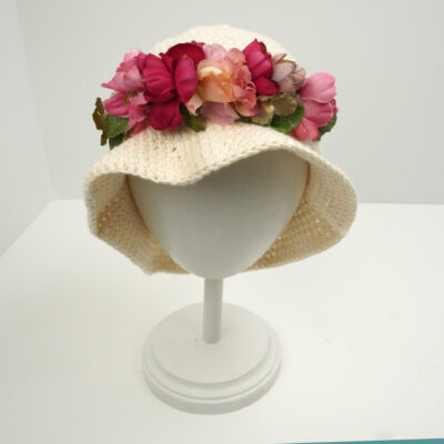Hat Combo with Rose Pink Floral Hair Band