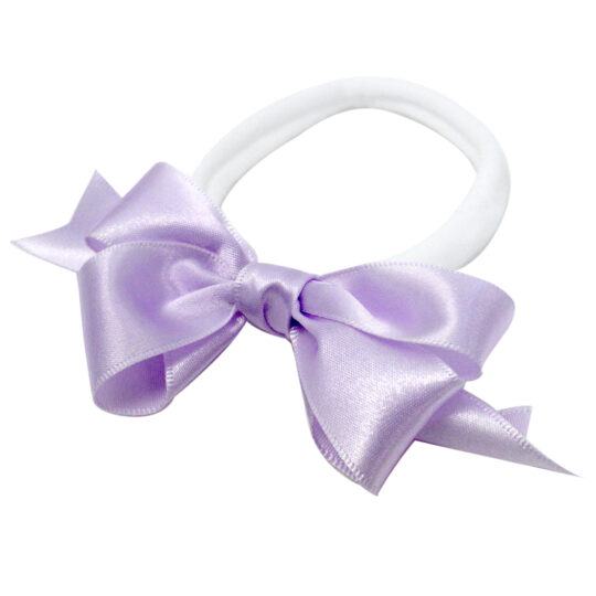 Baby Headband Satin Bow Lavender