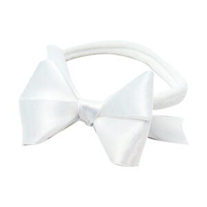Baby Headband Satin Bow White
