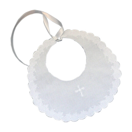 Christening Bib on Piqué