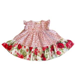 Baby Ruffle Sleeveless Tiered Floral Dress