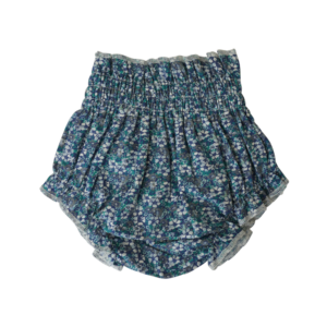 Floral Poplin Pima Onesie Bottom Blue