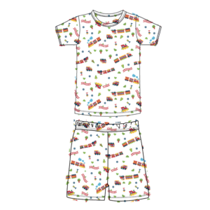 Trains Kids Short Sleeve Pajama Sets
