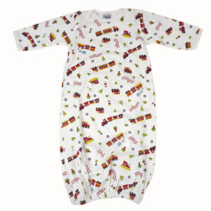Trains Pima Cotton Baby Gown Pajamas