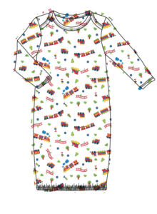 Trains Pima Cotton Baby Gown Pajamas Digital