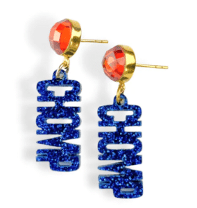 MINI BLUE GLITTER CHOMP CHOMP EARRINGS