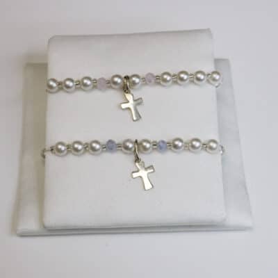 Silver-Cross-Pearl-Murano Bracelet-BCT-SC-MR-PL