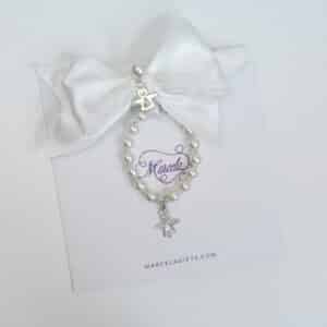 Striped-Satin-Bow-Pearl-Bracelet-Set-Angel-SET-BOW-BRCT