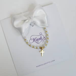Striped-Satin-Bow-Pearl-Bracelet-Set-Brass-Cross-SET-BOW-BRCT-4