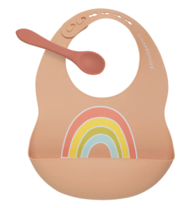 Fresh + Messy Silicon Bib & Spoon Set Rainbows 2