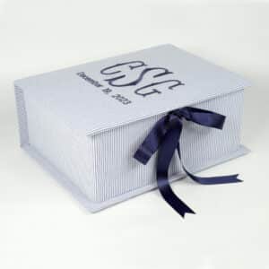 Medium Keepsake Box Seersucker Stripe In Royal