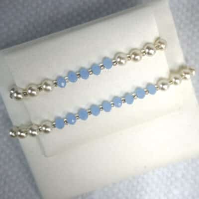Mother-Daughter-Bracelet-Set-White-Pearls-Murano-Beads-Set-MC-9-BLU