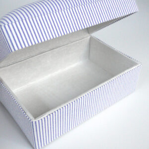 Small Keepsake Box in Stripe Seersucker Cotton