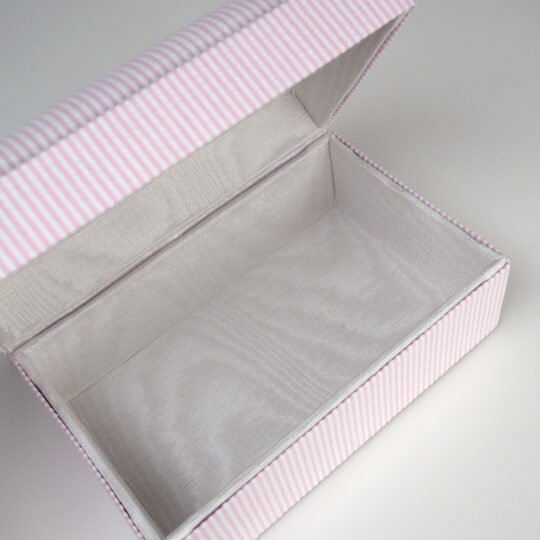 Small Keepsake Box in Stripe Seersucker Cotton