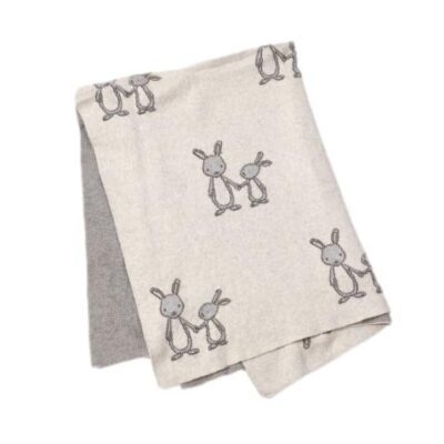 Organic Cotton Sweater Bunny Mommy & Me Baby Blanket