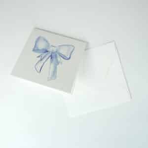 Blue bow card enclosure