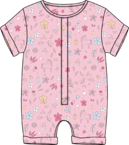 Unicorn Pima Cotton Romper Shorts