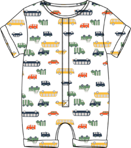 Automobiles Pima Cotton Romper Shorts
