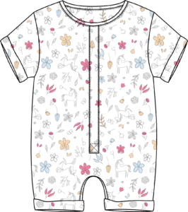Unicorn Pima Cotton Romper Shorts