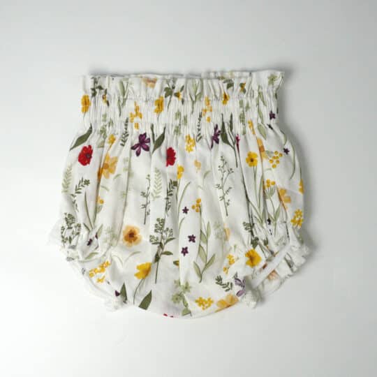 Floral Vines Baby Cotton Bloomer Shorts