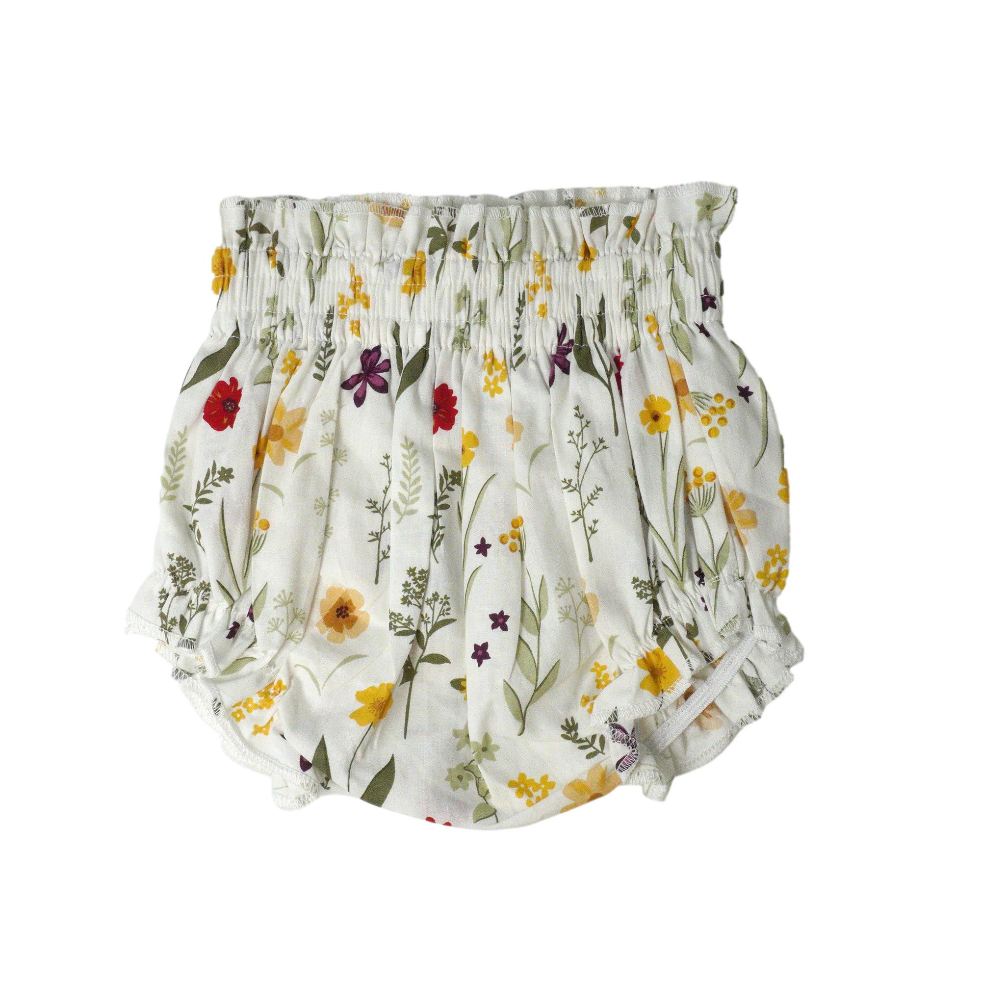Floral Vines Baby Cotton Bloomer Shorts