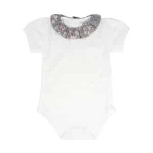 Gray Garden Poplin Cotton Onesie