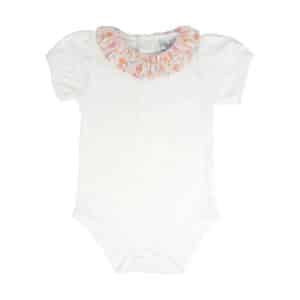 Peach Poppies Poplin Cotton Onesie