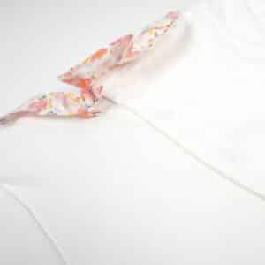 Peach Poppies Poplin Cotton Onesie