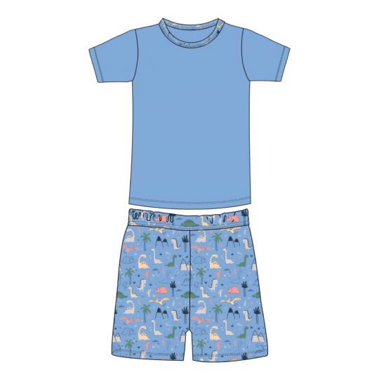 Dinosaurs Short Sleeve Shorts Pajama Sets