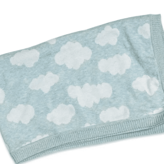Cloud-Organic Cotton Jacquard Sweater Knit Baby Blanket-1