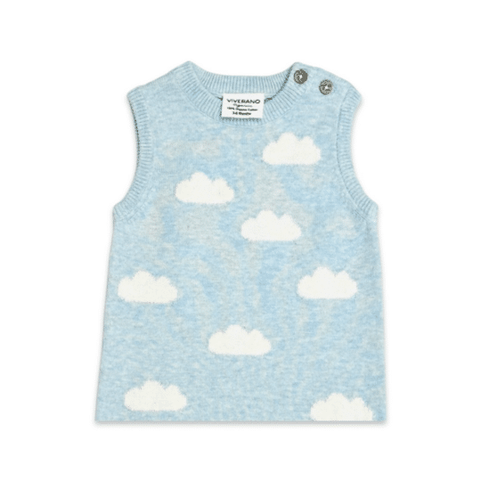 Clouds Jacquard Knit Baby Romper (Organic Cotton)-2