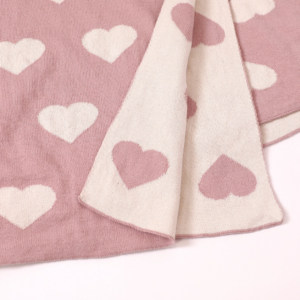 Hearts - Bi-Color Jacquard Sweater Knit Reversible Baby-2
