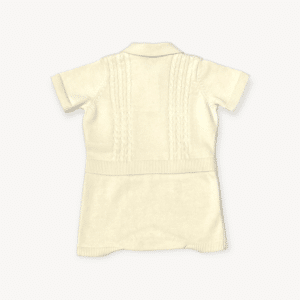 Milan Collar & Cable Knit Baby Bodysuit (Organic Cotton) - Cream-1