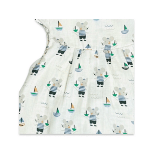 Mouse Sailor Cap Sleeve Dress+Bloomer (Organic Muslin)-2