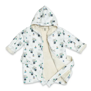 Mouse Sailor Hooded Baby Bathrobe (Organic Cotton)