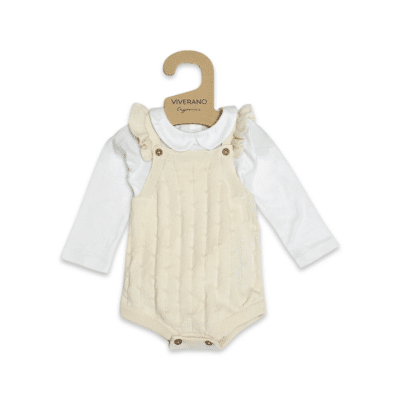 Sleeveless Ruffle Knit Baby Romper & Bodysuit SET (Organic