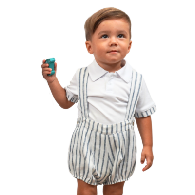 Boys Linen Overall Shorts