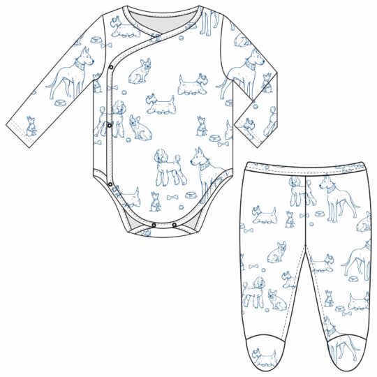 Bodysuit-Footed-Pant-Set-Dog-Lapis-SET-DOGS-BSFP-BLU