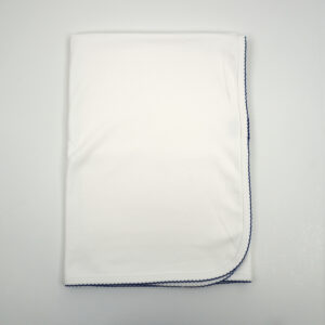 Pima-Cotton-Blanket-White-with-Color-Trim-Lapis-BLK-BPC-WBLU